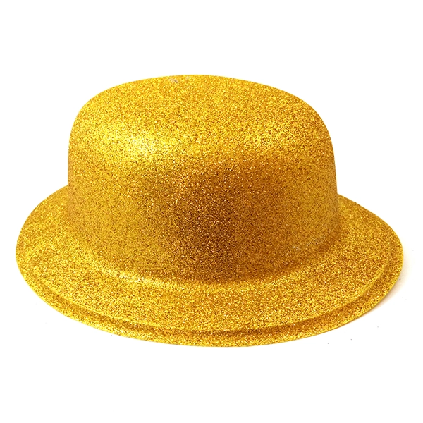 GORRO CHAPLIN REDONDO ESCARCHA LISO DORADO X12 UNI - 1
