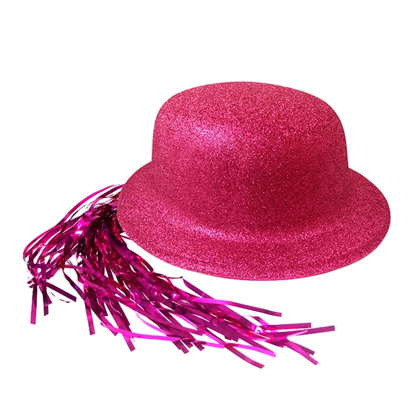 GORRO CHAPLIN REDONDO ESCARCHA LISO PELO FUCSIA X12 UNI - 1