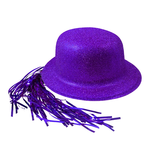 GORRO CHAPLIN REDONDO ESCARCHA LISO PELO MORADO X12 UNI - 1