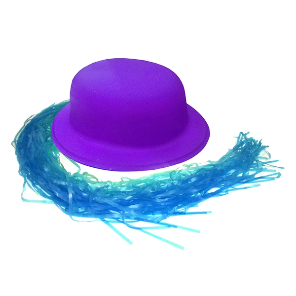 GORRO CHAPLIN REDONDO FLUOR MORADO PELO 60CM X12 UNI - 1