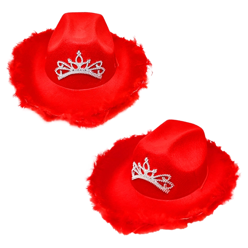 SOMBRERO VAQUERO CORONA ROJO X1UNI - 1