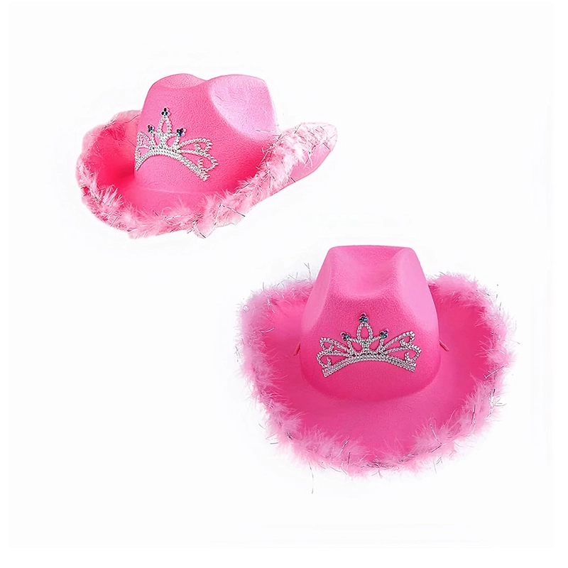 SOMBRERO VAQUERO CORONA ROSADO X1 UNI - 1