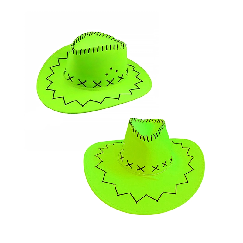 SOMBRERO VAQUERO FLUOR VERDE X1 UNI - 1