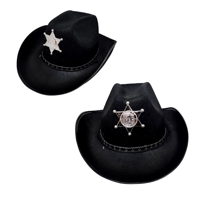 SOMBRERO VAQUERO SHERIF NEGRO X1UNI - 1