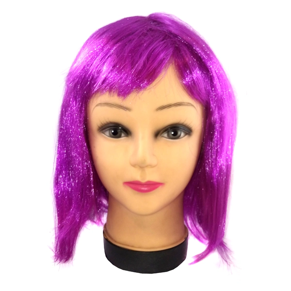 PELUCA CORTA 32CM 100GR MORADO X1 UNI - 1