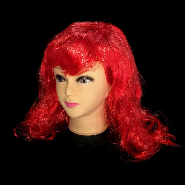PELUCA CRESPA 60CM 160GR ROJO X1 UNI - 1