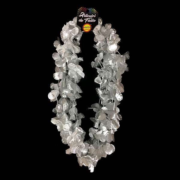 COLLAR FLOR PLATEADO X4 UNI - 1