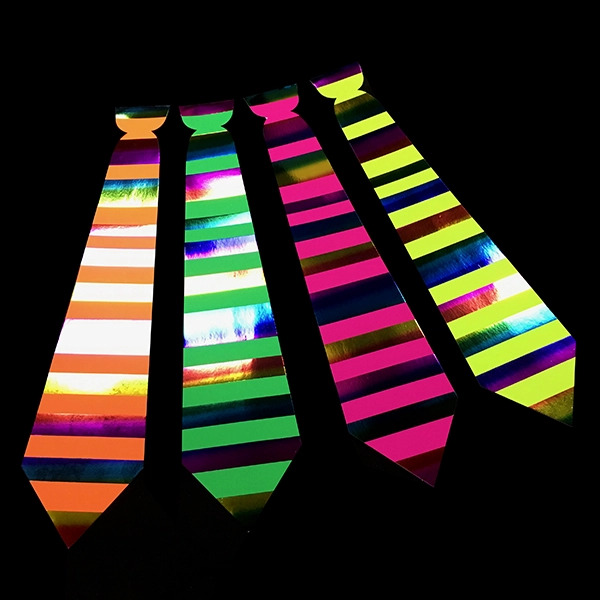 CORBATA CARTON FLUOR HORIZONTAL ARCOIRIS X6 UNI - 1