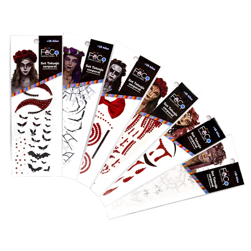 ADESIVO BLING TATOO HALLOWEEN X12 UNI - 1
