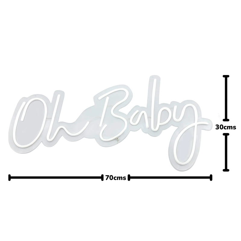 LETRERO 70X36CM OH BABY LED BLANCO X1UNI - 1