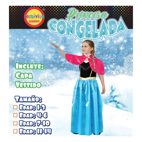 TRAJE PRINCESA CONGELADA TALLA 11-14 X1 UNI - 1