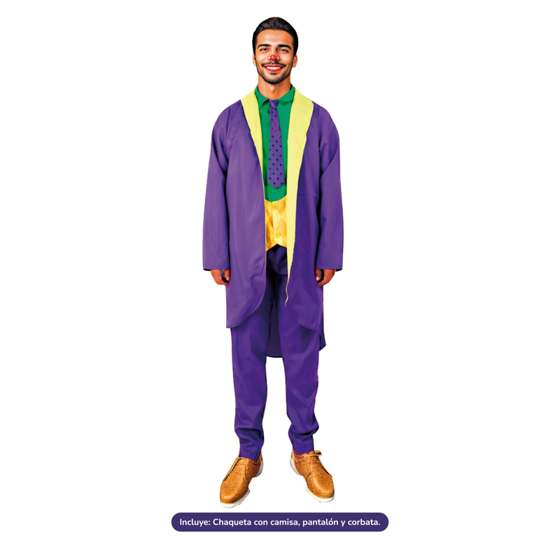 TRAJE PAYASO LOCO MORADO M - 1