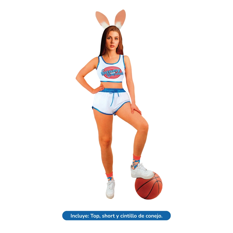 TRAJE ADULTO CONEJITA BASKET S - 1