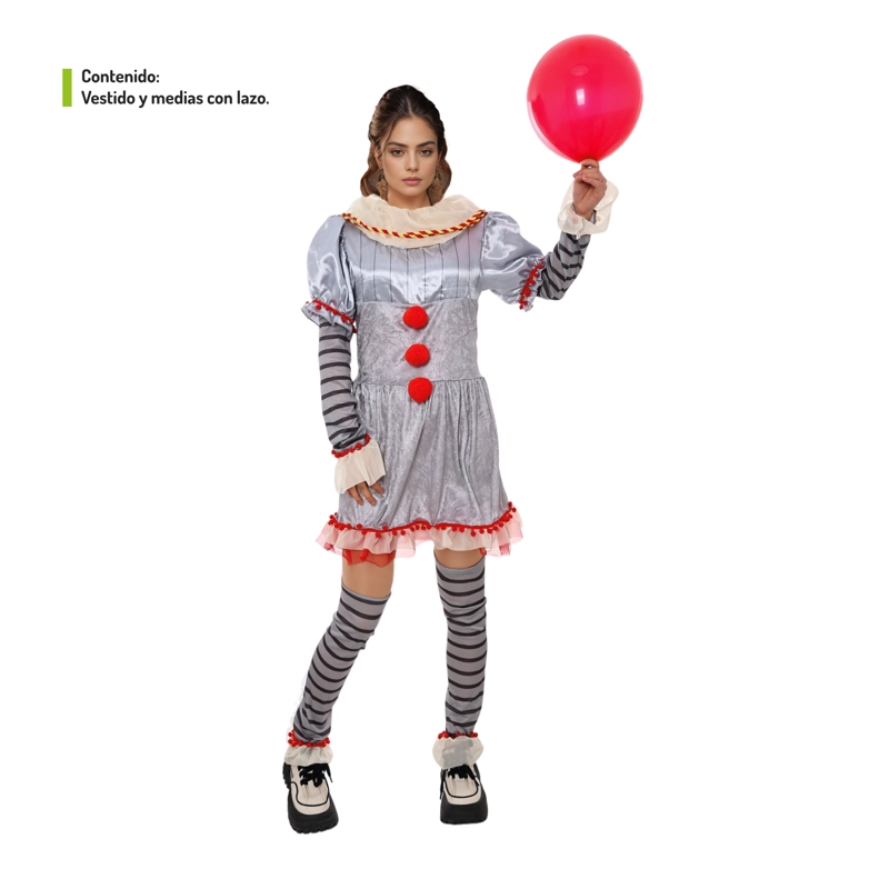TRAJE ADULTO PAYASA S - 1