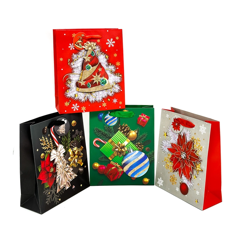 BOLSA DE REGALO ADORNOS NAVIDAD 30X40 X12 UNI - 1