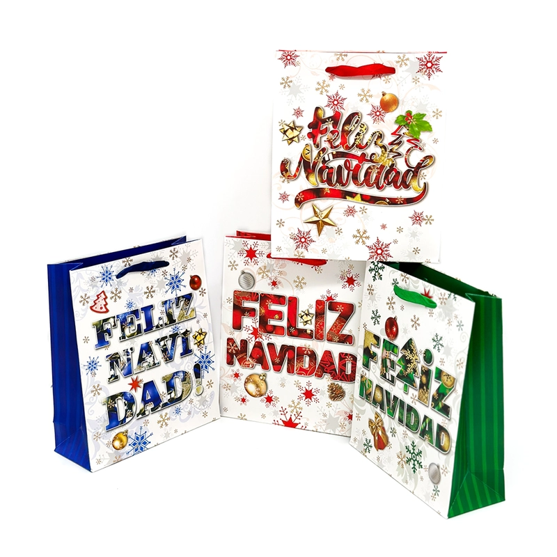BOLSA DE REGALO FELIZ NAVIDAD 30X40 X12 UNI - 1