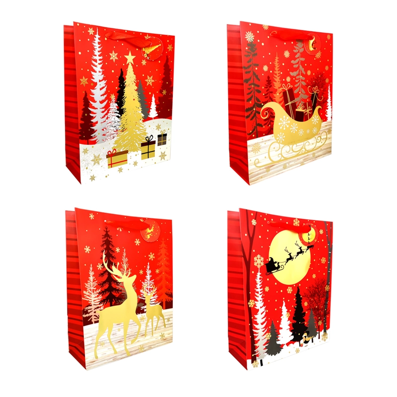 BOLSA DE REGALO FELIZ NAVIDAD GOLDEN 30X40 X1UNI - 1