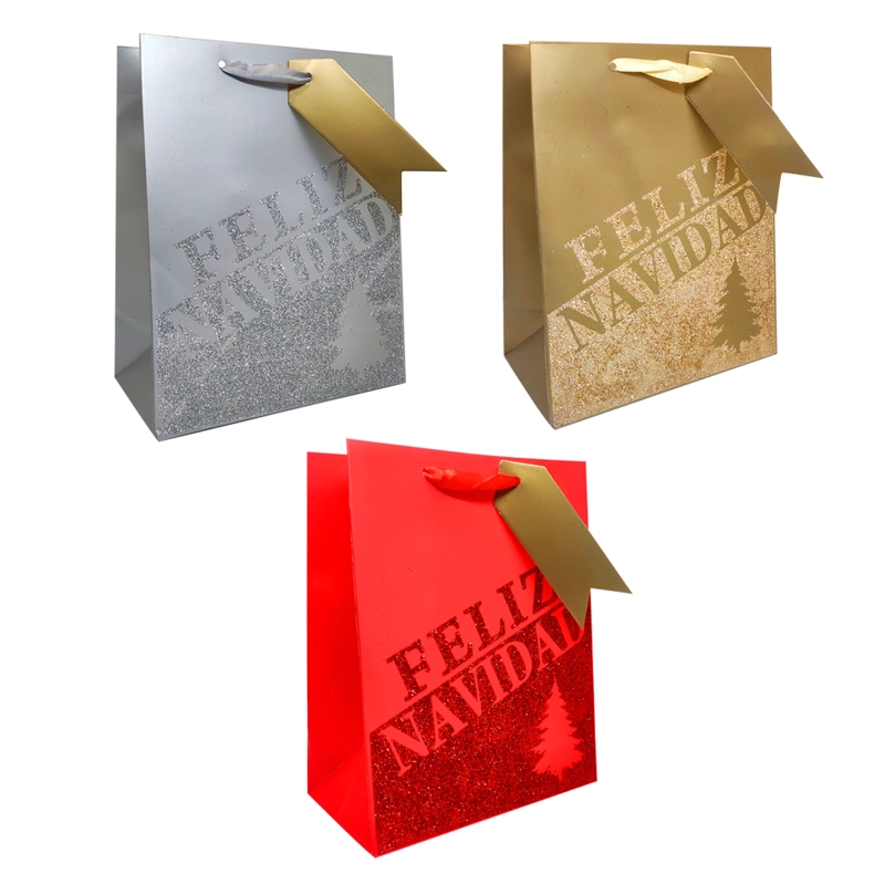 BOLSA DE REGALO FELIZ NAVIDAD MATE 26X32 X1UNI - 1