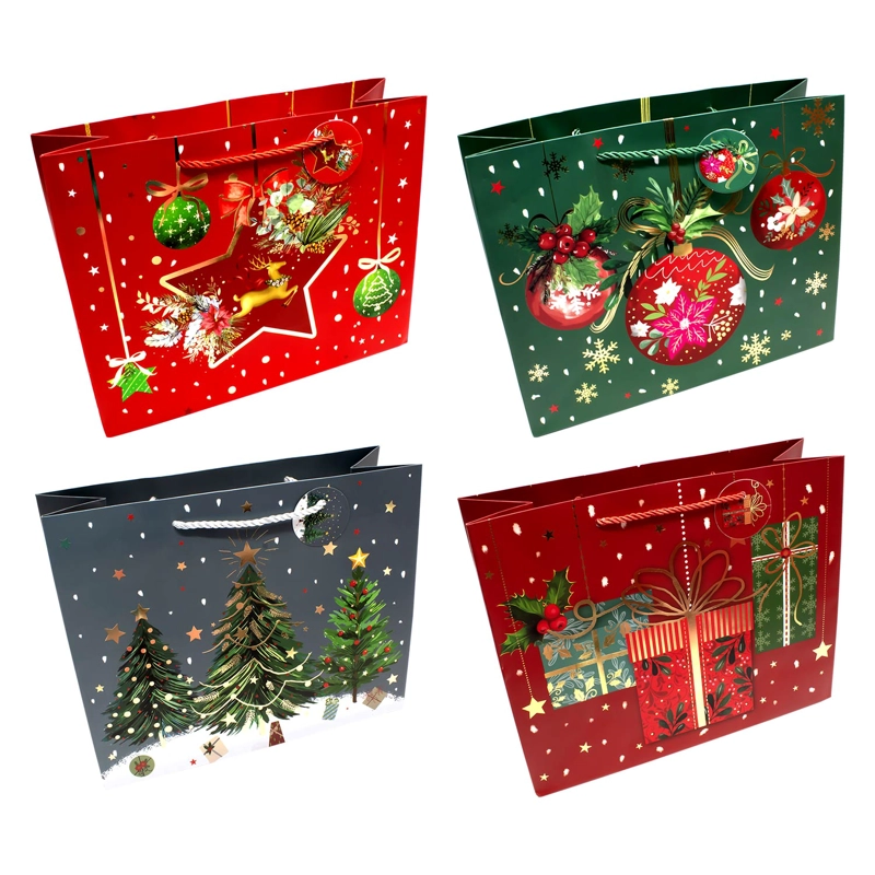 BOLSA DE REGALO NAVIDAD GOLD 40X30 X12UNI - 1