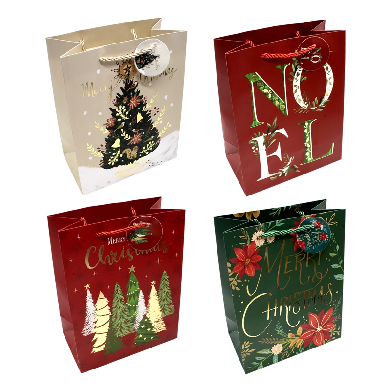 BOLSA DE REGALO NAVIDAD MERRY CHRISTMAS 30X40 X12UNI - 1