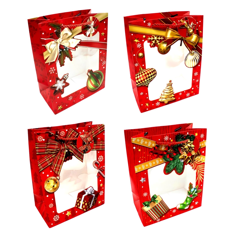 BOLSA DE REGALO NAVIDAD VENTANA 18X23 X12UNI - 1