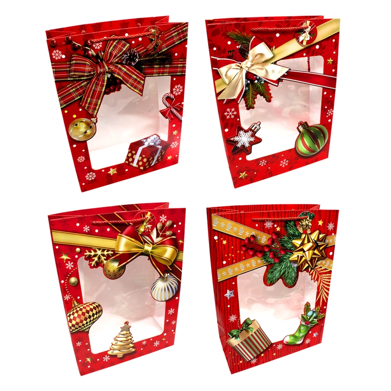 BOLSA DE REGALO NAVIDAD VENTANA 30X40 X12UNI - 1