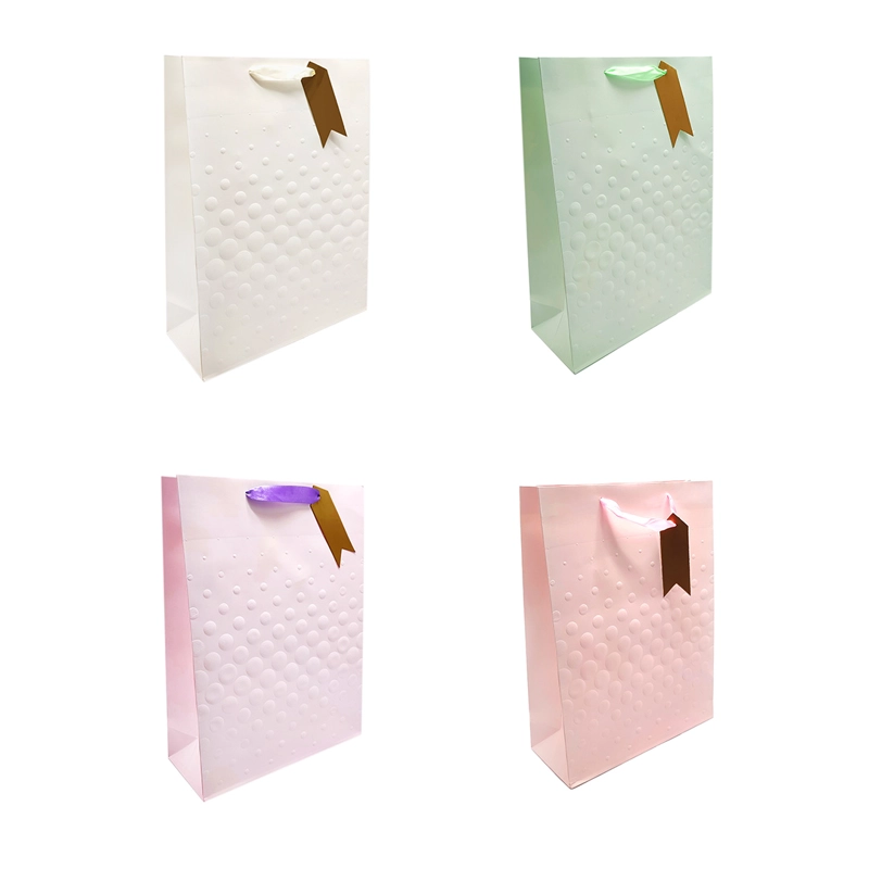 BOLSA DE REGALO PUNTOS 3D PASTEL 18X23 X1UNI - 1