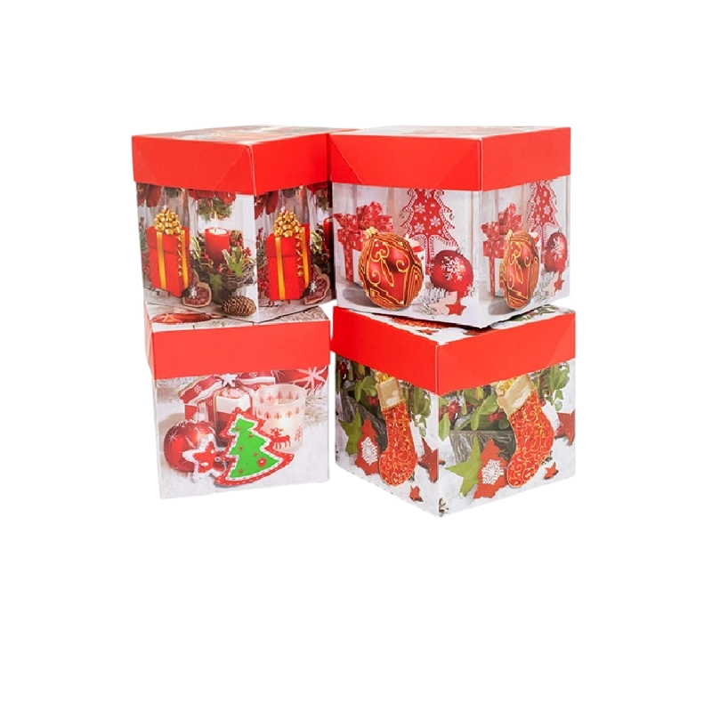 CAJA PLEGABLE GRANDE NAVIDAD 22X22CM X12 UNI - 1