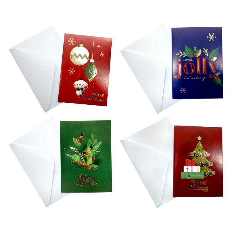 TARJETA NAVIDEÑA 9.5X13.5CM MERRY CHRISTMAS X2PCS X12 - 1
