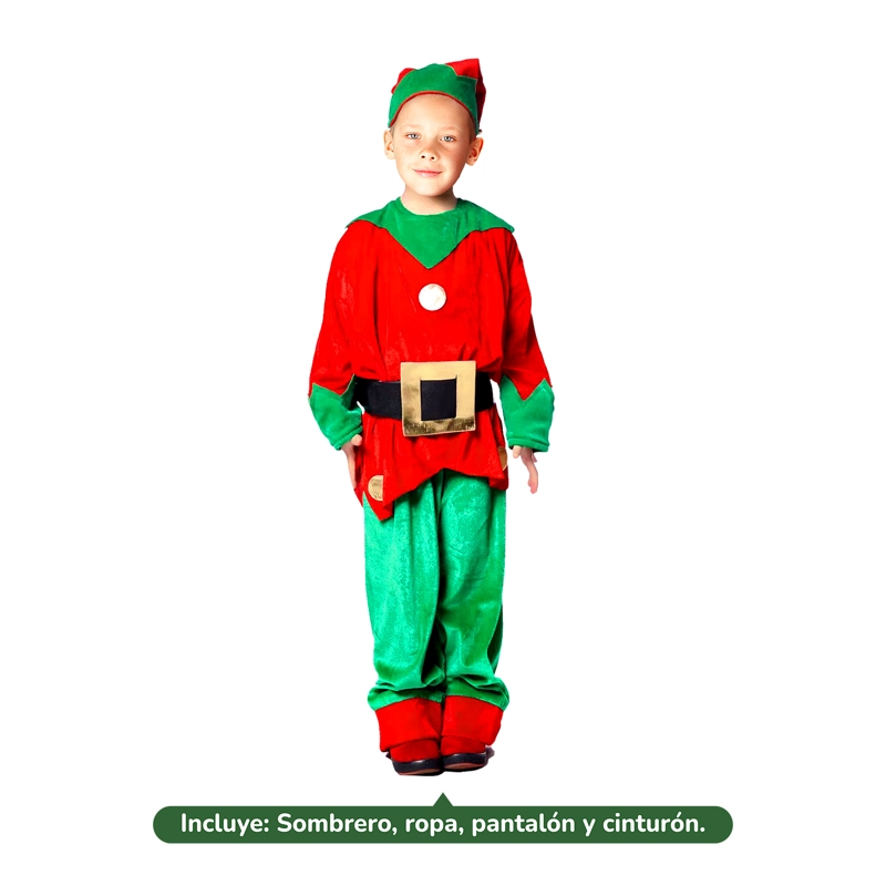 TRAJE ELFO INFANTIL HOMBRE 8-10 X1UNI - 1