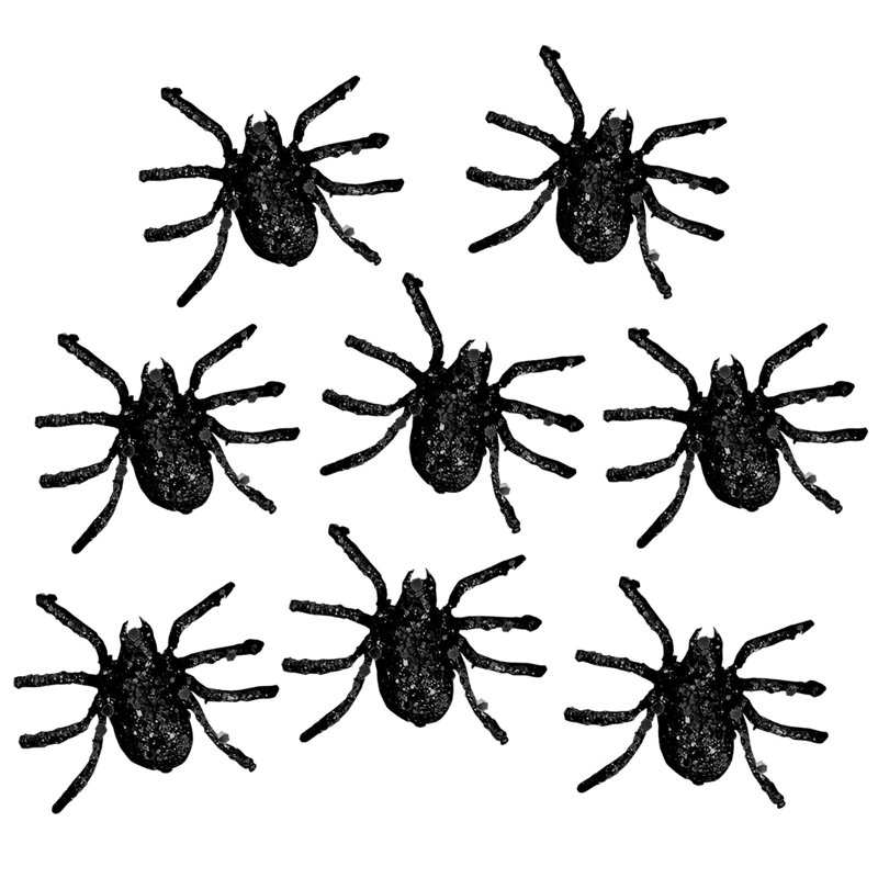 ARAÑA GLITTER NEGRO 8PCS X1UNI - 1