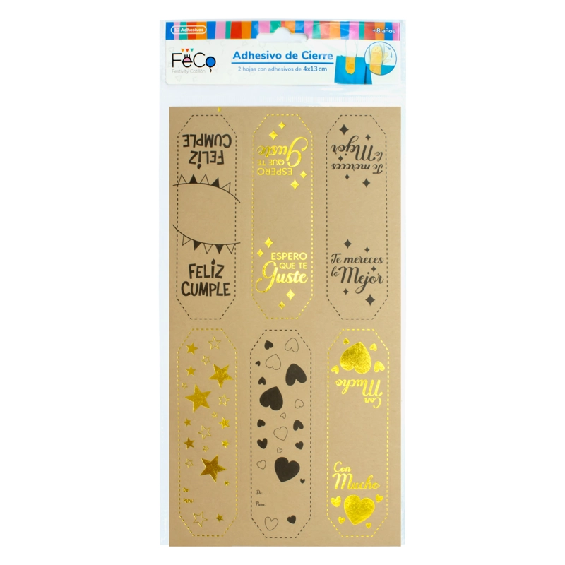 ADHESIVO CON CIERRE CELEBRACIONES X12PCS X1 UNI - 1