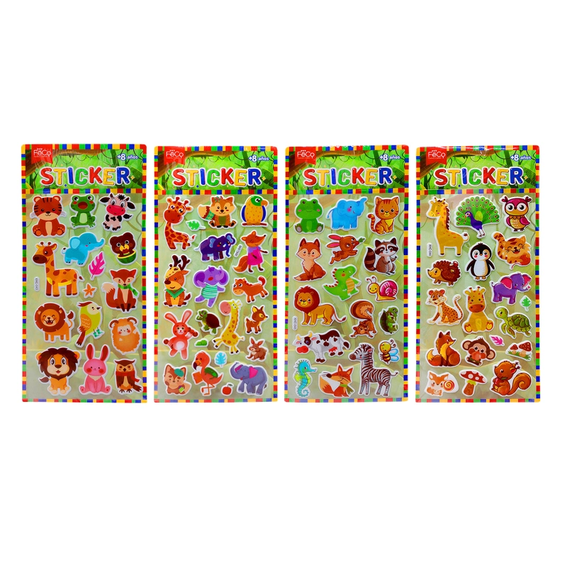 STICKER INFANTIL ANIMALES X12UNI - 1
