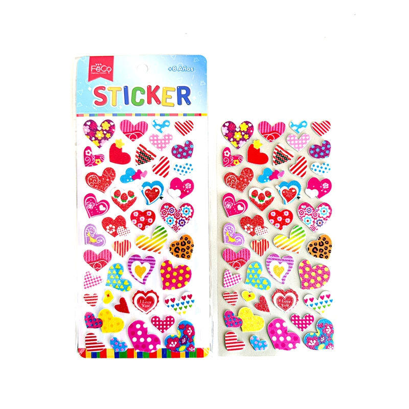 STICKER INFANTIL CORAZONES X12 UNI - 1