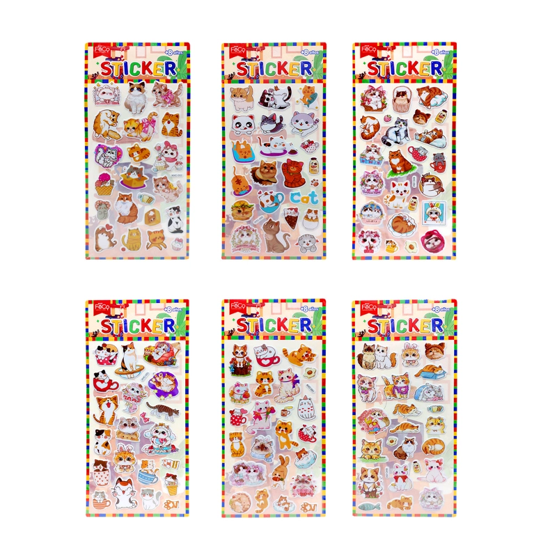 STICKER INFANTIL GATITOS X12UNI - 1