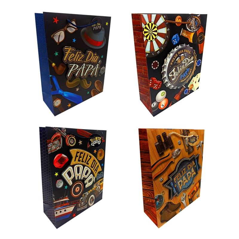 BOLSA DE REGALO FELIZ DIA PAPA 3D 30X40 X1UNI - 1