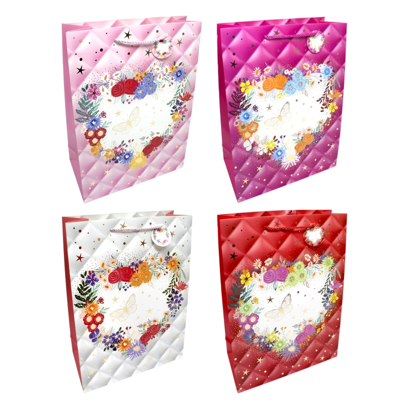 BOLSA DE REGALO MARIPOSA FLOREADO 18X23 X12UNI - 1