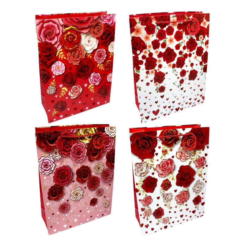 BOLSA DE REGALO ROSAS 18X23 X12UNI - 1
