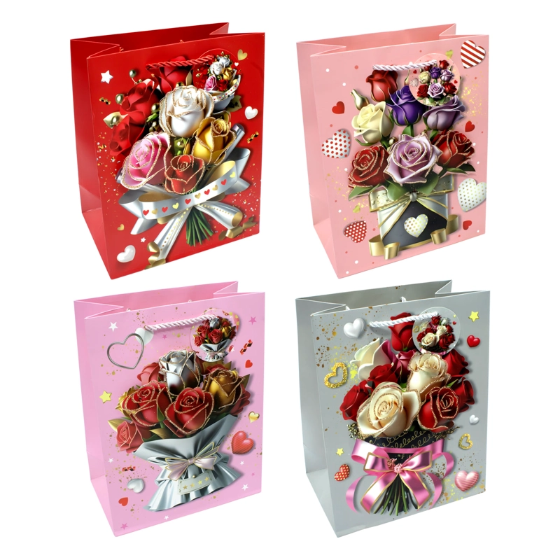 BOLSA DE REGALO ROSAS BOUQUET 30X40 X12UNI - 1