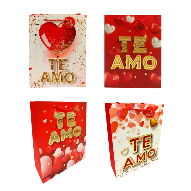 BOLSA DE REGALO TE AMO METALLIC 26X32 X1UNI - 1