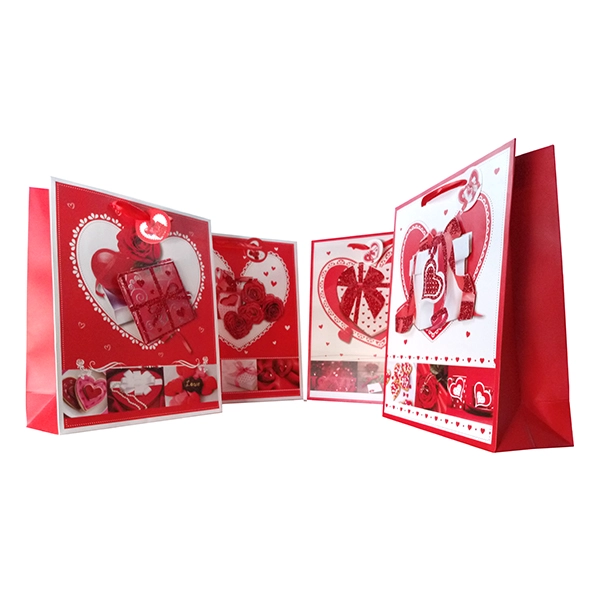 BOLSA REGALO SAN VALENTIN 3D 30X40 X12 UNI - 1