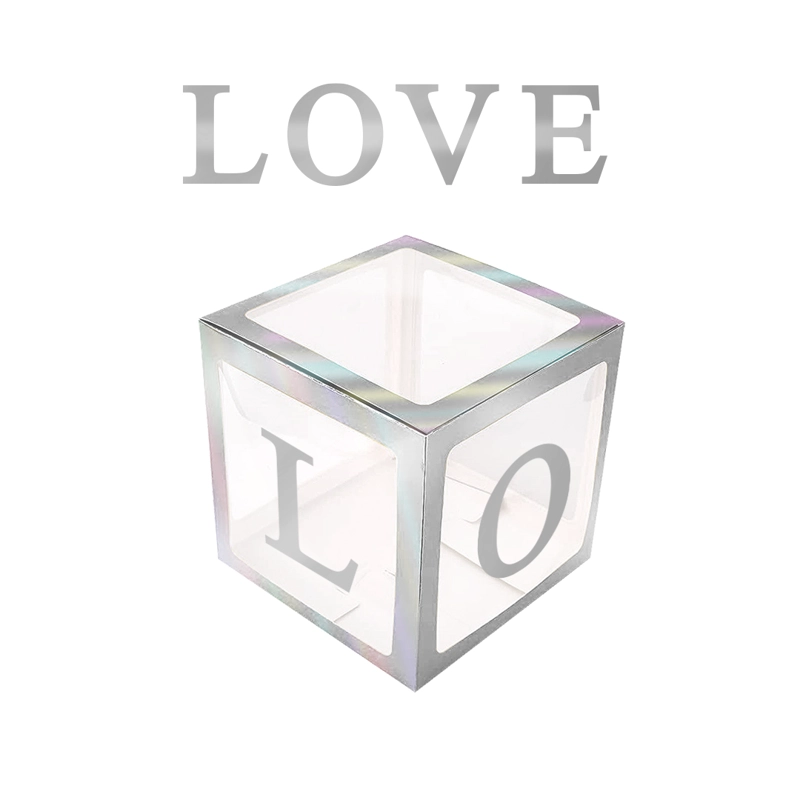 CAJA DECO 31 X 31 LOVE METALIC PLATEADO X1 UNI - 1