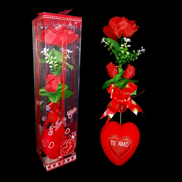 CAJA LARGA CORAZON BASE 3 ROSA SAN VALENTIN X1 UNI - 1