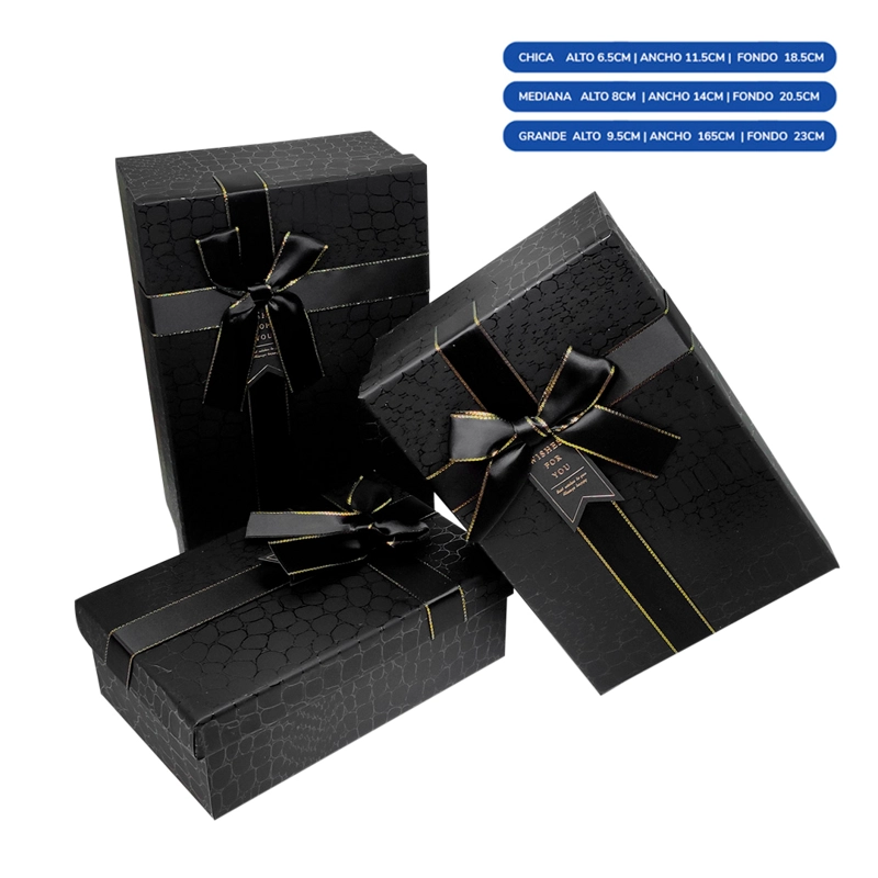 CAJA RECTANGULAR TRIPLE PRINT NEGRO X1UNI - 1