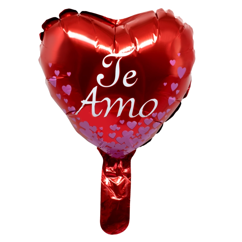 GLOBO METALICO 10 TE AMO CORAZONES X50UNI - 1