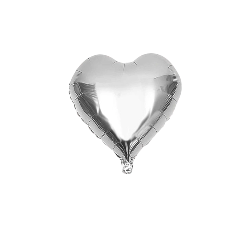 GLOBO METALICO 18 CORAZON PLATEADO X50 UNI - 1