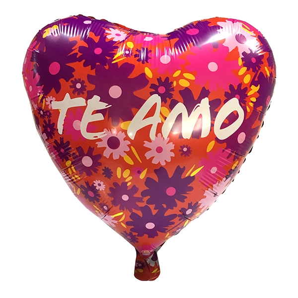 GLOBO METALICO 18 TE AMO FLORES X50 UNI - 1