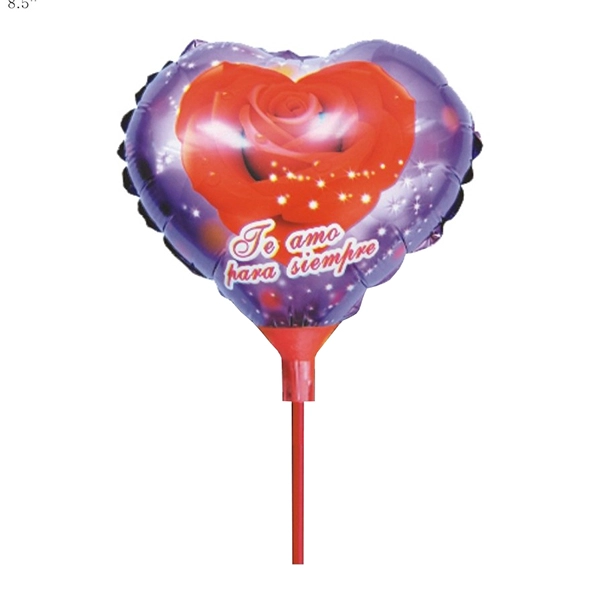 GLOBO METALICO 8.5 CORAZON ROSA X1 UNI - 1