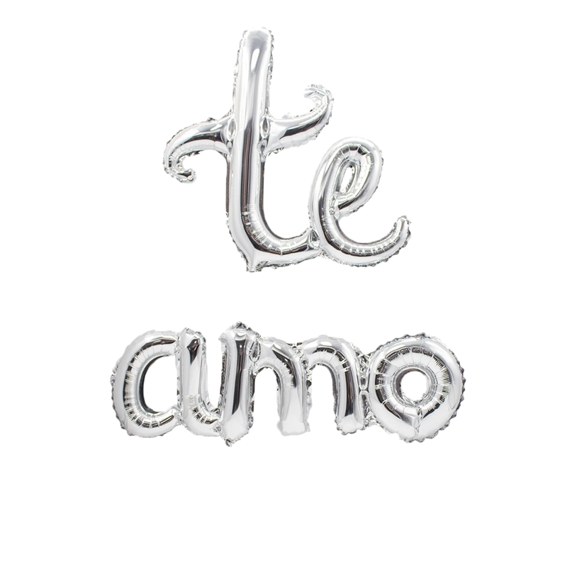 GLOBO METALICO TE AMO CURSIVO PLATEADO X1 UNI - 1