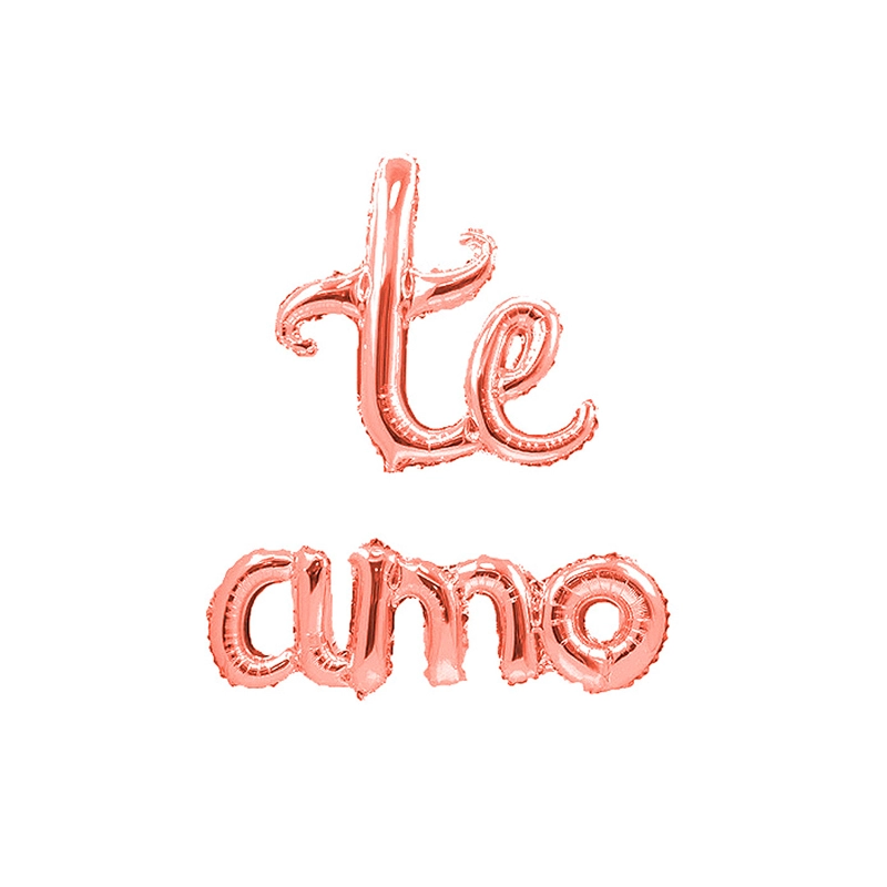 GLOBO METALICO TE AMO CURSIVO ROSE GOLD X1 UNI - 1